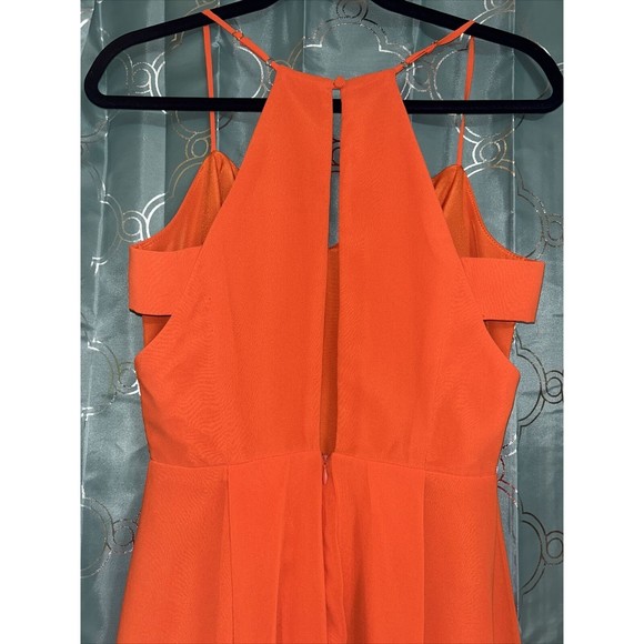 Fable Xs Dress. Fit And Flare. Side Back Cut Outs. Slit Back. Adjust Straps. - Picture 8 of 10